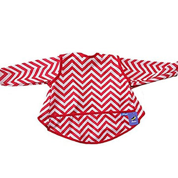 Waterproof Long Sleeved Bib With Pocket, For Infant And Toddler Smocks. (2 colors)